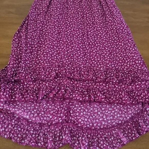 Abercrombie and Fitch maroon smocked dress & adjustable straps girls size 13-14 - Picture 2 of 8